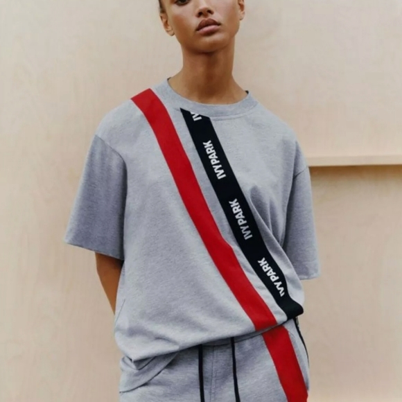 NWT Womens IVY PARK TAPE LOGO T-SHIRT Oversized - Picture 2 of 2